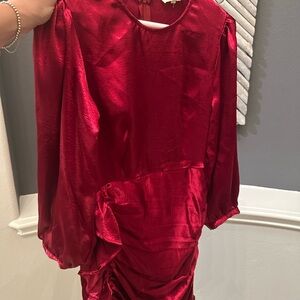 Entro Vibrant Red Velvet Top